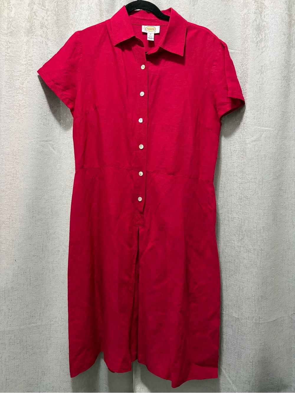 TALBOTS LINEN BLEND DRESS 14 no tie
